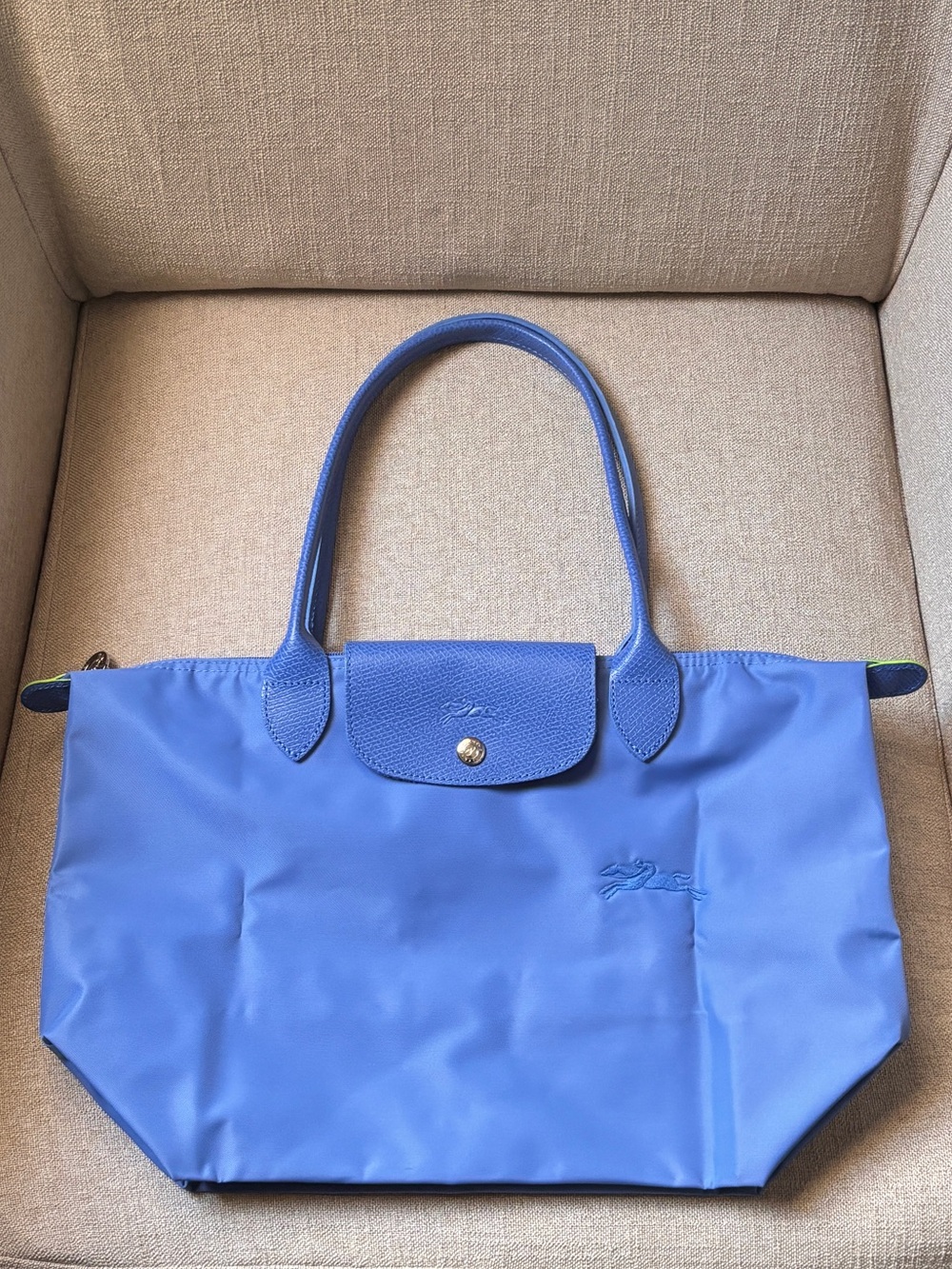 Longchamp Le Pliage Green M Tote bag Cornflower blue